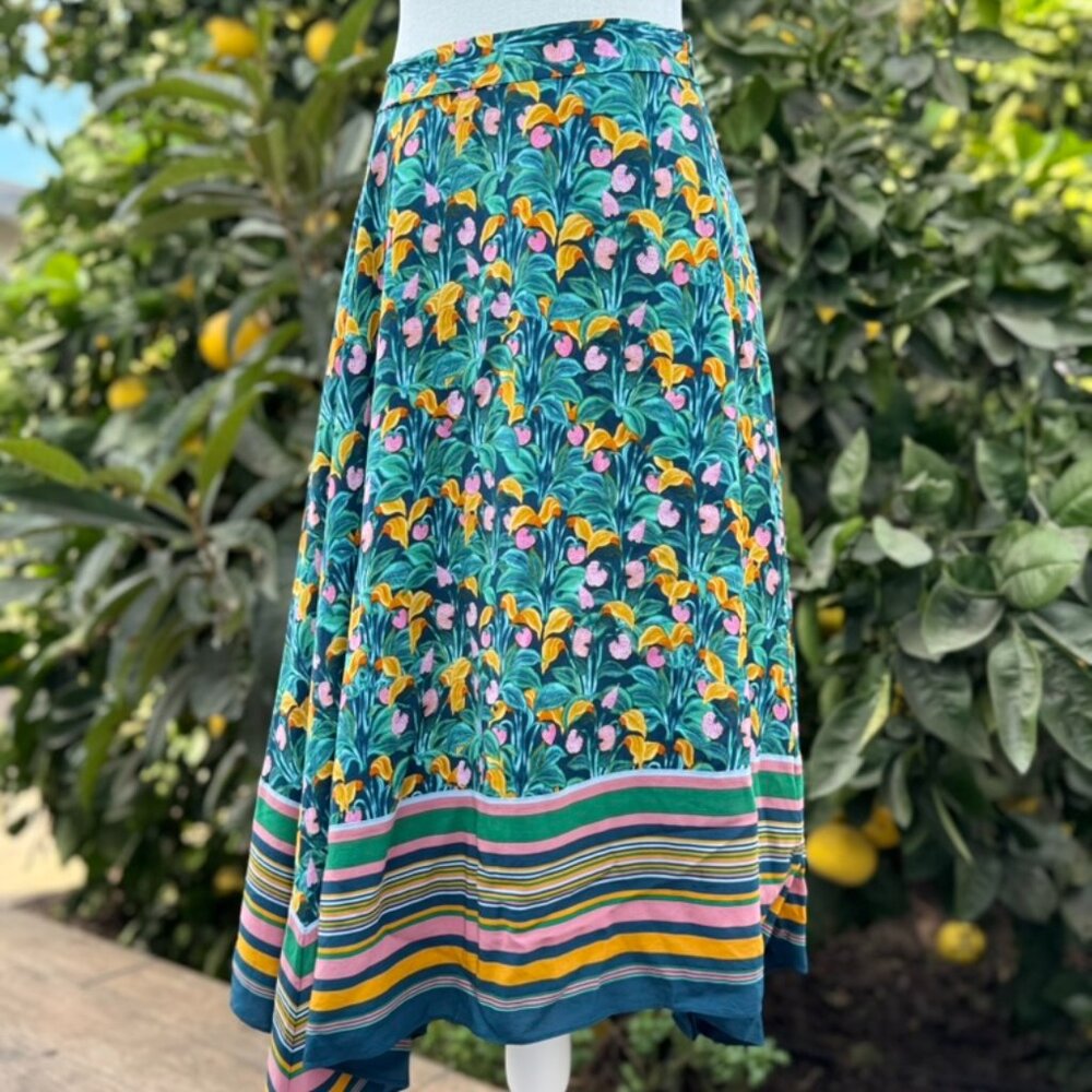 Diane Von Furstenberg Floral-Print Midi Skirt Size 8